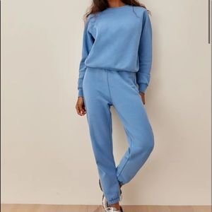 Blue reformation sweatsuit
